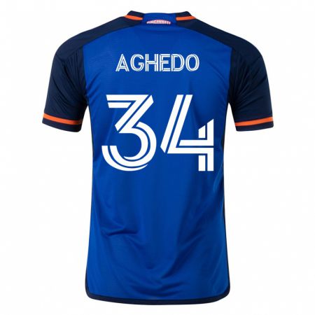 Kandiny Niño Camiseta London Aghedo #34 Azul 1ª Equipación 2023/24 La Camisa Chile