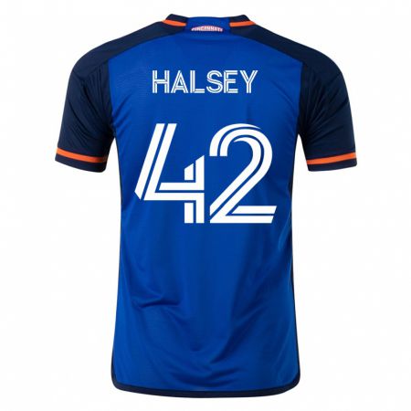 Kandiny Niño Camiseta Bret Halsey #42 Azul 1ª Equipación 2023/24 La Camisa Chile