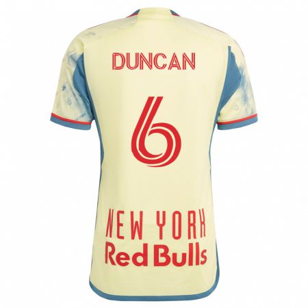 Kandiny Niño Camiseta Kyle Duncan #6 Amarillo 1ª Equipación 2023/24 La Camisa Chile