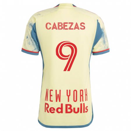 Kandiny Niño Camiseta Jorge Cabezas #9 Amarillo 1ª Equipación 2023/24 La Camisa Chile