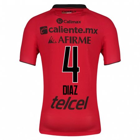 Kandiny Niño Camiseta Nicolás Díaz #4 Rojo 1ª Equipación 2023/24 La Camisa Chile