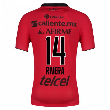 Kandiny Niño Camiseta Christian Rivera #14 Rojo 1ª Equipación 2023/24 La Camisa Chile