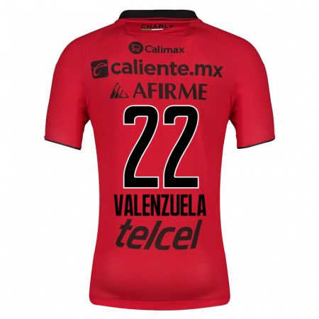 Kandiny Niño Camiseta Carlos Valenzuela #22 Rojo 1ª Equipación 2023/24 La Camisa Chile