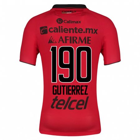 Kandiny Niño Camiseta Dayán Gutiérrez #190 Rojo 1ª Equipación 2023/24 La Camisa Chile