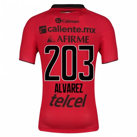 Kandiny Niño Camiseta Jaime Álvarez #203 Rojo 1ª Equipación 2023/24 La Camisa Chile