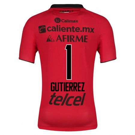 Kandiny Niño Camiseta Alejandra Gutiérrez #1 Rojo 1ª Equipación 2023/24 La Camisa Chile