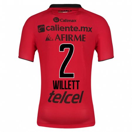 Kandiny Niño Camiseta Adyson Willett #2 Rojo 1ª Equipación 2023/24 La Camisa Chile