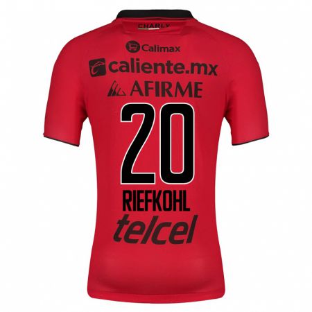 Kandiny Niño Camiseta Luciana Riefkohl #20 Rojo 1ª Equipación 2023/24 La Camisa Chile