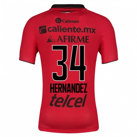 Kandiny Niño Camiseta Kimberly Hernández #34 Rojo 1ª Equipación 2023/24 La Camisa Chile