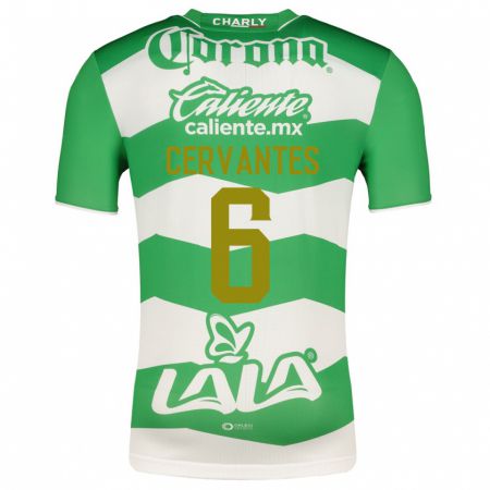 Kandiny Niño Camiseta Alan Cervantes #6 Verde 1ª Equipación 2023/24 La Camisa Chile