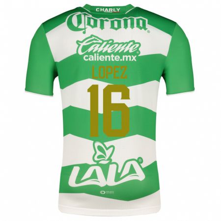 Kandiny Niño Camiseta Aldo López #16 Verde 1ª Equipación 2023/24 La Camisa Chile