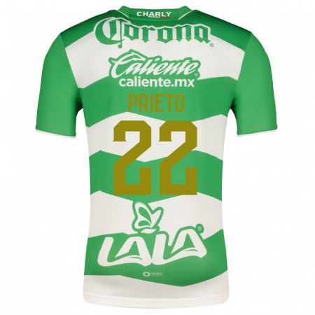 Kandiny Niño Camiseta Ronaldo Prieto #22 Verde 1ª Equipación 2023/24 La Camisa Chile