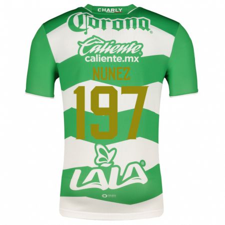 Kandiny Niño Camiseta Kevin Núñez #197 Verde 1ª Equipación 2023/24 La Camisa Chile