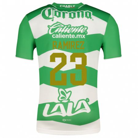 Kandiny Niño Camiseta Alexxandra Ramírez #23 Verde 1ª Equipación 2023/24 La Camisa Chile