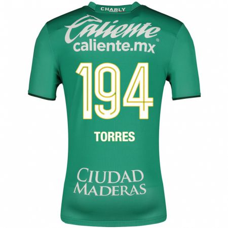 Kandiny Niño Camiseta Erick Torres #194 Verde 1ª Equipación 2023/24 La Camisa Chile