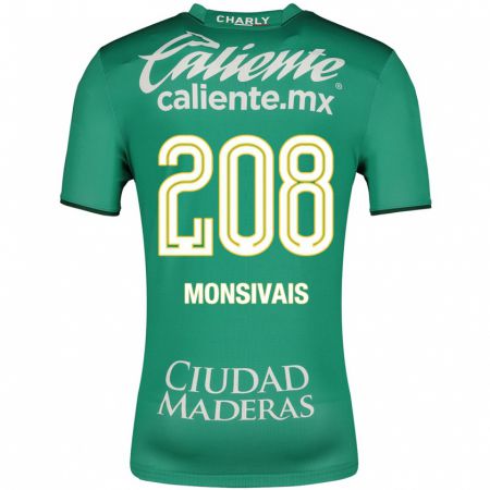 Kandiny Niño Camiseta Daniel Monsivaís #208 Verde 1ª Equipación 2023/24 La Camisa Chile