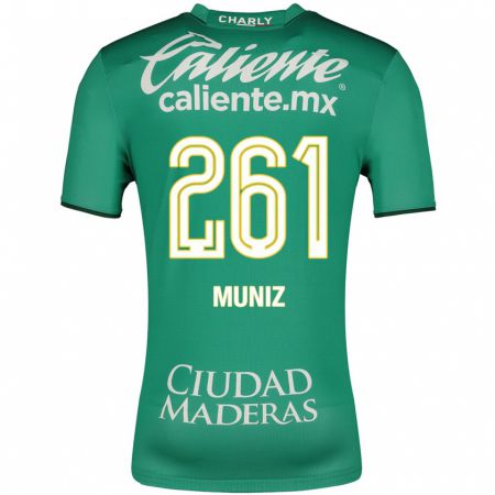 Kandiny Niño Camiseta César Muñiz #261 Verde 1ª Equipación 2023/24 La Camisa Chile