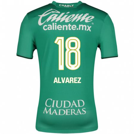 Kandiny Niño Camiseta Yazmin Álvarez #18 Verde 1ª Equipación 2023/24 La Camisa Chile