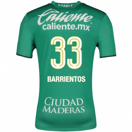 Kandiny Niño Camiseta Yashira Barrientos #33 Verde 1ª Equipación 2023/24 La Camisa Chile