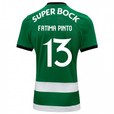 Kandiny Niño Camiseta Fátima Alexandra Figueira Pinto #13 Verde 1ª Equipación 2023/24 La Camisa Chile