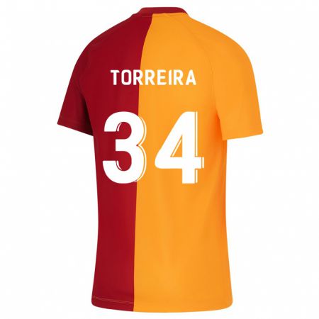 Kandiny Niño Camiseta Lucas Torreira #34 Naranja 1ª Equipación 2023/24 La Camisa Chile