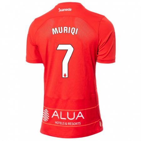 Kandiny Niño Camiseta Vedat Muriqi #7 Rojo 1ª Equipación 2023/24 La Camisa Chile