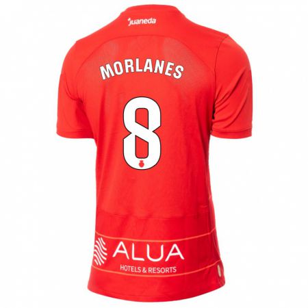 Kandiny Niño Camiseta Manu Morlanes #8 Rojo 1ª Equipación 2023/24 La Camisa Chile