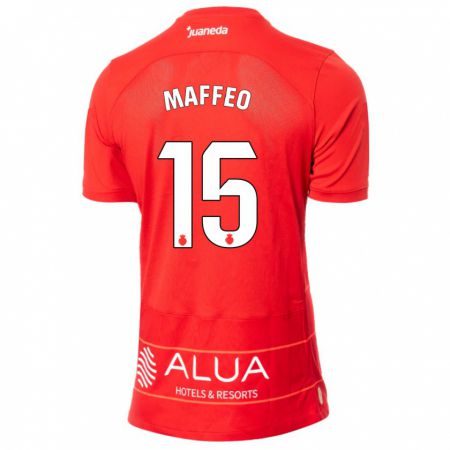 Kandiny Niño Camiseta Pablo Maffeo #15 Rojo 1ª Equipación 2023/24 La Camisa Chile