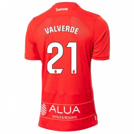 Kandiny Niño Camiseta David Valverde #21 Rojo 1ª Equipación 2023/24 La Camisa Chile