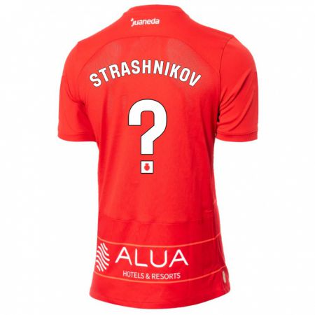 Kandiny Niño Camiseta Nikolay Strashnikov #0 Rojo 1ª Equipación 2023/24 La Camisa Chile