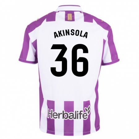 Kandiny Niño Camiseta Tunde Akinsola #36 Morado 1ª Equipación 2023/24 La Camisa Chile