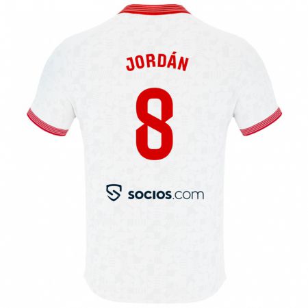 Kandiny Niño Camiseta Joan Jordán #8 Blanco 1ª Equipación 2023/24 La Camisa Chile