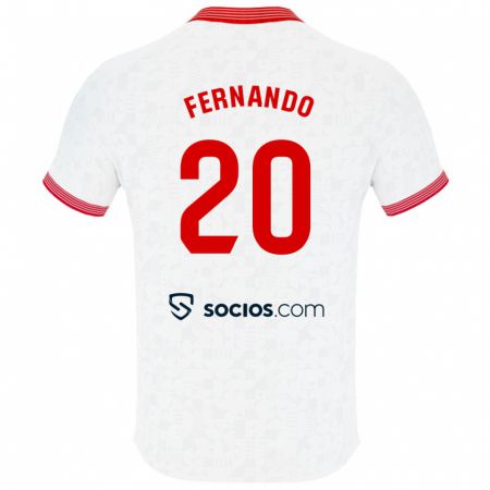 Kandiny Niño Camiseta Fernando #20 Blanco 1ª Equipación 2023/24 La Camisa Chile