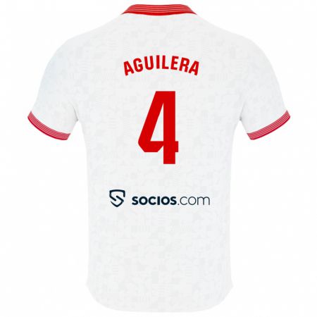 Kandiny Niño Camiseta Juanan Aguilera #4 Blanco 1ª Equipación 2023/24 La Camisa Chile