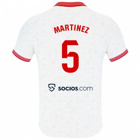 Kandiny Niño Camiseta Sergio Martínez #5 Blanco 1ª Equipación 2023/24 La Camisa Chile