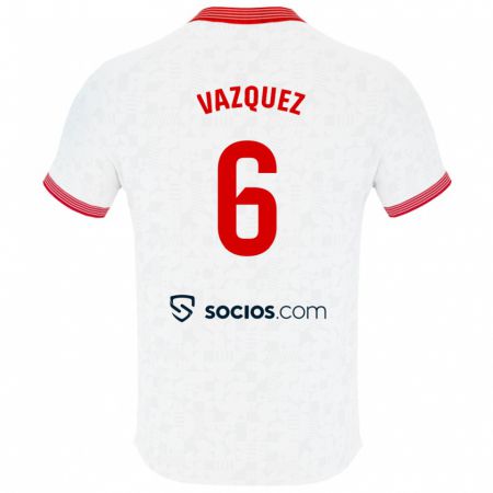 Kandiny Niño Camiseta Manolo Vázquez #6 Blanco 1ª Equipación 2023/24 La Camisa Chile