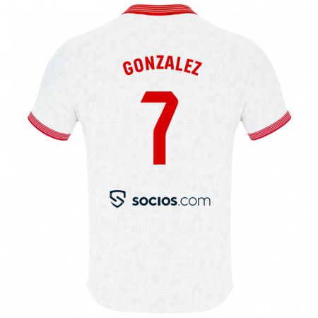 Kandiny Niño Camiseta Juan González #7 Blanco 1ª Equipación 2023/24 La Camisa Chile