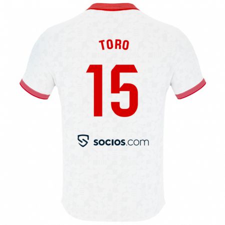 Kandiny Niño Camiseta Juanan Toro #15 Blanco 1ª Equipación 2023/24 La Camisa Chile
