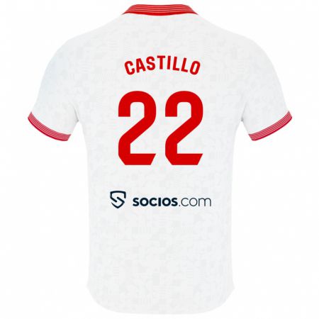 Kandiny Niño Camiseta José Castillo #22 Blanco 1ª Equipación 2023/24 La Camisa Chile