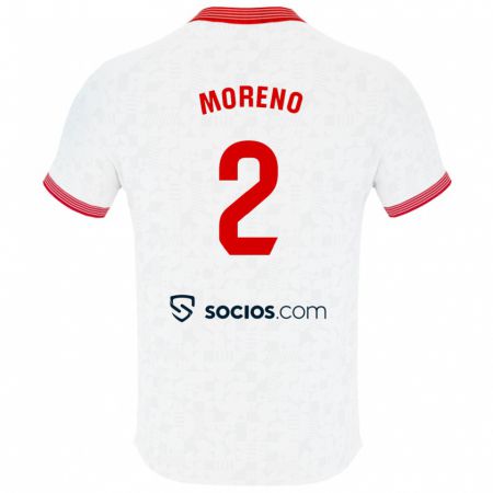 Kandiny Niño Camiseta Jorge Moreno #2 Blanco 1ª Equipación 2023/24 La Camisa Chile