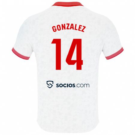 Kandiny Niño Camiseta Alberto González #14 Blanco 1ª Equipación 2023/24 La Camisa Chile