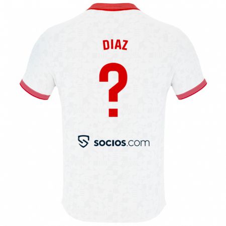 Kandiny Niño Camiseta Álvaro Díaz #0 Blanco 1ª Equipación 2023/24 La Camisa Chile