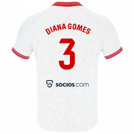 Kandiny Niño Camiseta Diana Catarina Ribeiro Gomes #3 Blanco 1ª Equipación 2023/24 La Camisa Chile