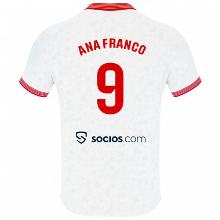 Kandiny Niño Camiseta Ana Franco De La Vega #9 Blanco 1ª Equipación 2023/24 La Camisa Chile
