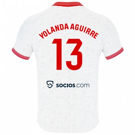 Kandiny Niño Camiseta Yolanda Aguirre Gutiérrez #13 Blanco 1ª Equipación 2023/24 La Camisa Chile