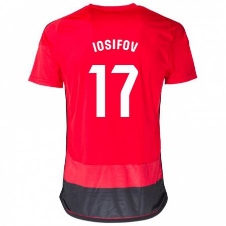 Kandiny Niño Camiseta Nikita Iosifov #17 Negro Rojo 1ª Equipación 2023/24 La Camisa Chile