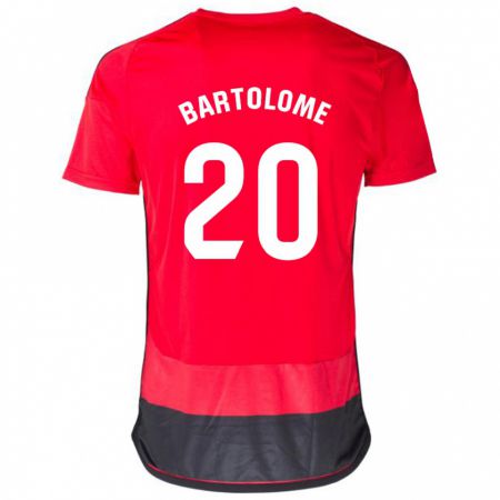 Kandiny Niño Camiseta Diego Bartolomé #20 Negro Rojo 1ª Equipación 2023/24 La Camisa Chile