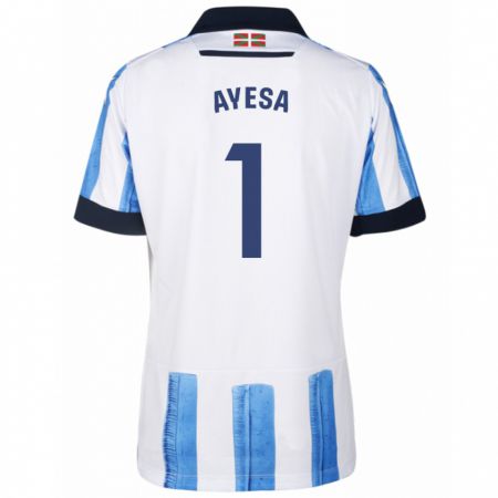 Kandiny Niño Camiseta Gaizka Ayesa #1 Azul Blanco 1ª Equipación 2023/24 La Camisa Chile