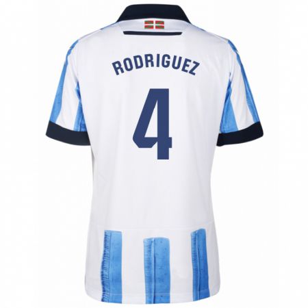 Kandiny Niño Camiseta Peru Rodríguez #4 Azul Blanco 1ª Equipación 2023/24 La Camisa Chile