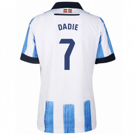 Kandiny Niño Camiseta Alberto Dadie #7 Azul Blanco 1ª Equipación 2023/24 La Camisa Chile